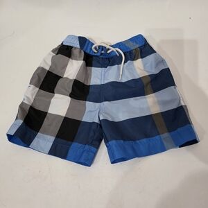 Burberry Kids Toddler Swim Trunks - Blue and Black Check - 4Y